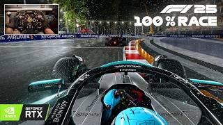F1 25 Path Tracing in 4K Looks Absolutely Insane - Singapore GP 100% Race | Steering Wheel Gameplay