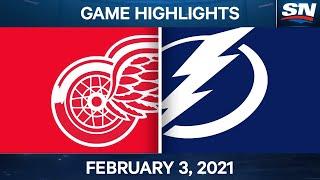 NHL Game Highlights | Red Wings vs. Lightning - Feb. 3, 2021