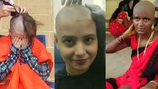 Beautiful women full headshave/  Shaved with Razor/ Ladies Head shave 2021