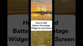 How to Add Battery Percentage Widget to Lock Screen #appleuser #tutorialbasic #tips