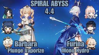 DPS Barbara Plunge & Furina Mono Hydro | Spiral Abyss | Genshin Impact 4.4