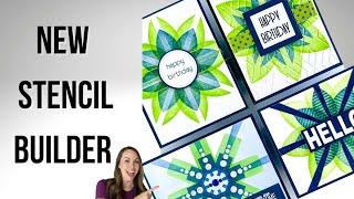 NEW Stencil Builder by Gina K. Designs with Lots of Cards & Giveaway!