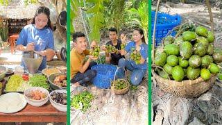 Mommy Chef pick June Plum and make salad so yummy with country style | Sros yummy cooking vlogs