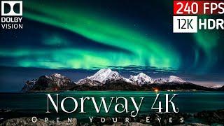 Norway in 4K ULTRA HD HDR - Breathtaking Nature Scenery, Fjords, Northern Lights & Mountains(60 FPS)