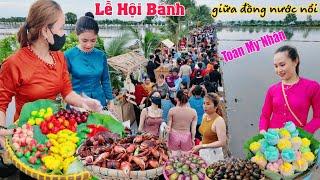 Lễ hội bánh giữa cánh đồng nước nổi toàn mỹ nhân Chợ Quê Mỹ Đông Đồng Tháp