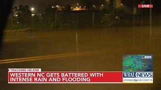 Several downtown Asheville streets experiencing flooding as Helene approaches