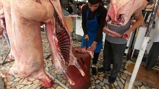  UZBEKISTAN - Chorsu market, cutting the meat with small axe !!! (pt 2)