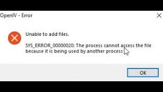 How To fix sys Error 00000020 unable to add file|Fox Gaming