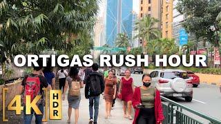 Rush Hour Walk Around Ortigas Center | 4K HDR | Walking Tour | Pasig City, Philippines