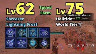 Lightning Frost Sorcerer Speed Farm World Tier 4 Helltide w/ Build - Diablo 4