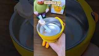 Duck-Shaped Baby Feeding Bowl Set makes mealtime fun and easy! #Baby