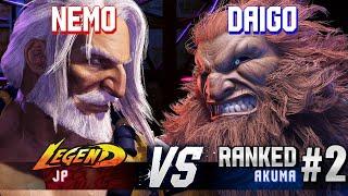 SF6 ▰ NEMO (JP) vs DAIGO (#2 Ranked Akuma) ▰ High Level Gameplay