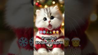 Cutest Christmas Kitten Ever!  #festivevibes #catvideos #meowychristmas