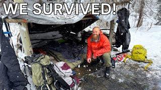 We Tried Outdoor Boys Winter Survival Camping - No Tent and DEEP Snow