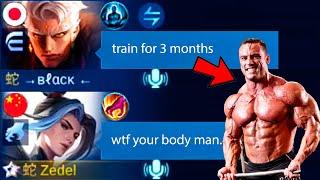 I MET THE STRONGEST GYM BRO IN MLBB, YU ZHONG MONSTER 4K GAMES.. (he has my dream physic)