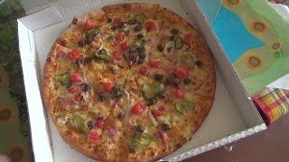 Пицца Папа Джонс (Papa John's) Чизбургер и куриные крылышки Барбекю