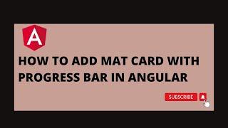 Mat Card With progress bar In angular