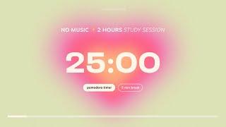 2-hour Pomodoro Timer for Studying |  Study Session with breaks | Aesthetic Focus Countdown ⏱️
