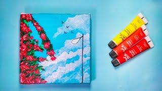 Mini Canvas Cloud + Flower Painting ।। Aesthetic Painting || Acrylic Painting || Eshas Arts