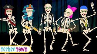 Skeletons Loves To Dance On Halloween Night | Spooky Scary Skeletons Songs By Teehee Town.