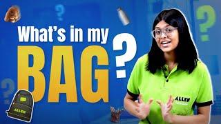 What's in My ALLEN Bag ft. JEE Aspirant  | Essentials & Surprises