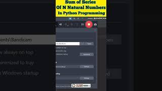 Sum of N Natural Numbers in Python Programming ll #shorts ll #python ll #shortsfeed ll #shortvideo
