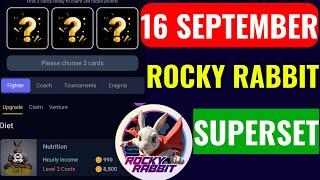 16 September Rocky Rabbit Daily Combo | Today Rocky Rabbit Superset Card | Rocky rabbit Daily Combo