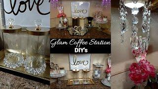 DIY Glam Coffee Station  Functional and Glam Kitchen Decor DIYs| Glam and Girly Kitchen Decorating