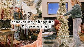 VLOGMAS Day 1  renovating, shopping & decorating for Christmas