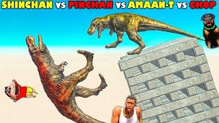 SHINCHAN vs CHOP vs AMAAN-T TEAM vs PINCHAN  Animal Revolt Battle Simulator | Dinosaur Game Hindi