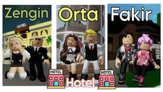 fakir-orta-zengin hottelerini gezdim! Roblox Brookhaven 