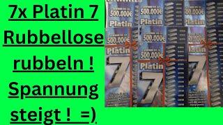 7x Platin 7 Rubbellose aus Sachsen Anhalt rubbeln - Gewinnen wir was ?