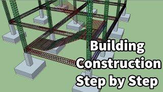 Building Construction Process | step by step | with Rebar placement