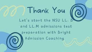 A webinar of The Department of Law, North South University || Bright Admission Coaching || #NSU_LLB