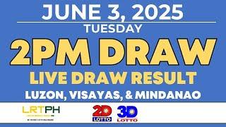 [LIVE] PCSO Lotto Result Today 2PM Draw June 3, 2025 - Ez2 Result and Swertres Result