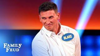 If nudists move in next door... Bachelor Blake is buying THIS! | Celebrity Family Feud