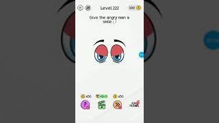 Braindom level 222||guve the angry man a smile||tricky puzzle