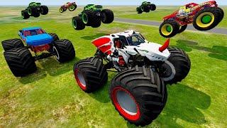 Bigfoot & Big Monster Trucks, Freestyle, Racing, BeamNG High Speed Jumps and Crashes