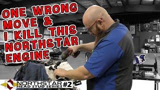 No room for error! CAR WIZARD drills out the head bolts on his '04 Cadillac XLR