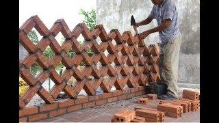 Worker Unique Brick Wall Building Project - Great Creative Building Idea