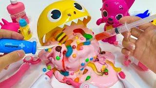 [Toy ASMR] Pinkfong Babyshark Dentist Dotor Toys ASMR, Eating ASMR | Satisfying Toy Unboxing ASMR