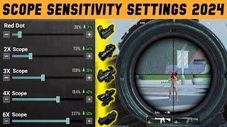 PUBG MOBILE SCOPE SETTINGS 2024 | PUBG SCOPE SENSITIVITY SETTINGS 2X 3X 4X 6X 8X 2024 | SCPE SETTING