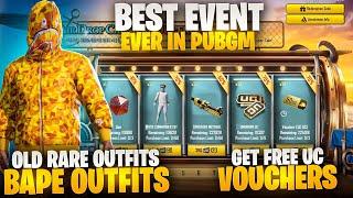 OMG  Get Free Uc Vouchers | Bape Outfit & White Commander Set Back? | Air Drop Carnival | Pubgm