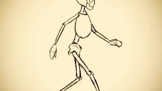 I animated a rough walk cycle of a little skeleton character.