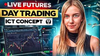 120 PTS SHORT NQ | LIVE FUTURES DAY TRADING - NQ | ES Trading ICT Concept