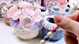 Paper Cup Woolen basket  DIY full tutorial | How to make sanitary Cup basket 