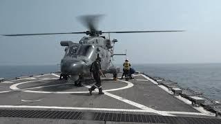 Helicopter Deck Landing on Sri Lanka Navy's Ship During Joint Training With Indian Navy