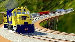 Dangerous Long Train Trip & Derailing - Beamng drive