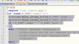 PHP TUTORIALS How to Create Login Page with DataBase PhpMyAdmin Mysql PART2