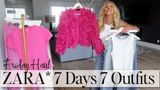 Friday Haul | 7 Days 7 Outfits | ZARA Try On & More 🩷